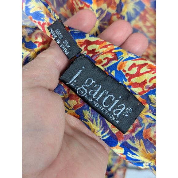 J. GARCIA Limited Edition 100% Silk Scarf Psychedelic Kaleidoscope 13"x 64" - Picture 6 of 7